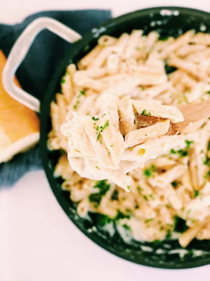 Easy Homemade Alfredo Sauce with Penne Pasta