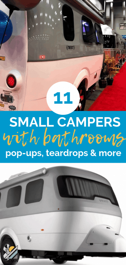 11 small campers with bathrooms