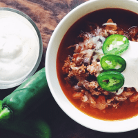 Easy Instant Pot Chili Recipe with Ground Beef, Black Beans & Chipotle Crema
