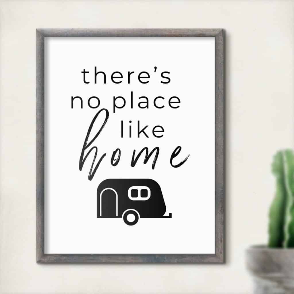 Printable RV Decor There's No Place Like Home