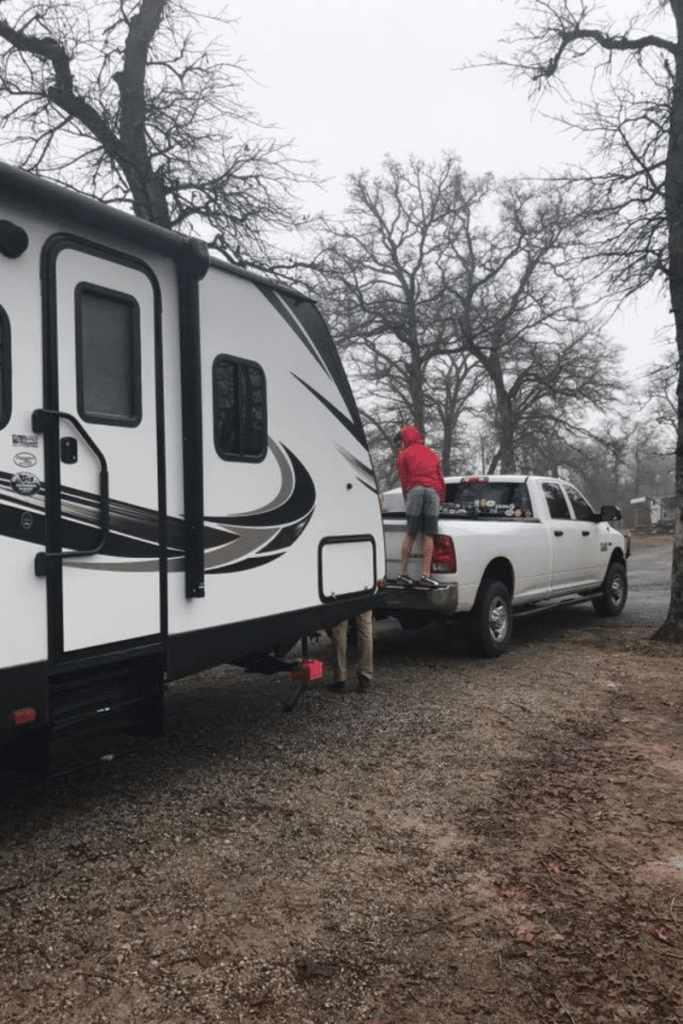 travel trailer and truck