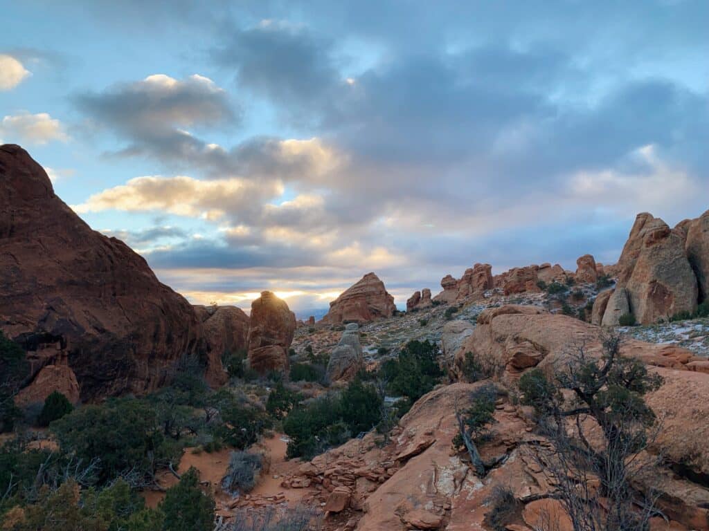 view from devil's garden trail in arches