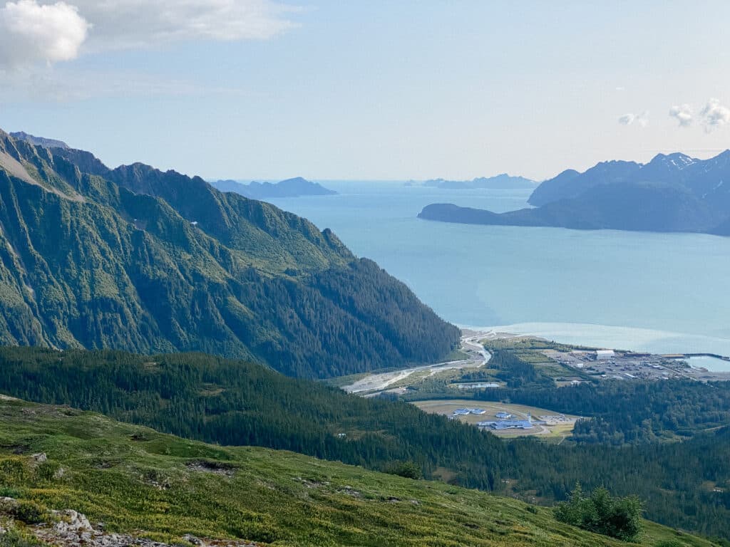 view of Resurrection Bay in Seward, Alaska