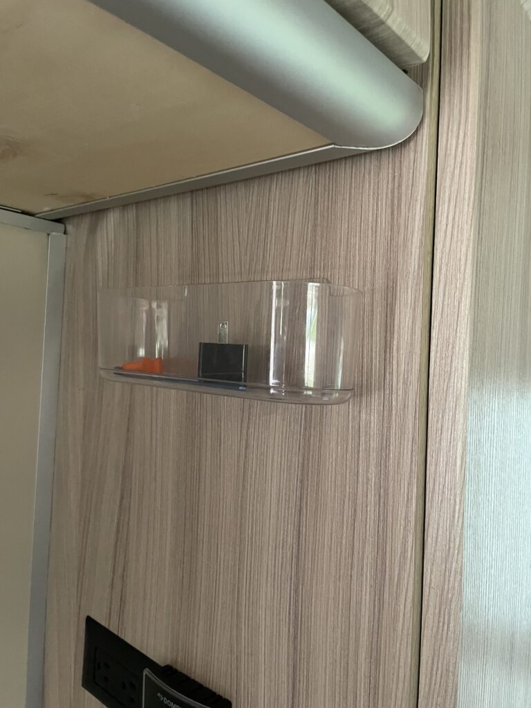 Small shelves for organization in camper van