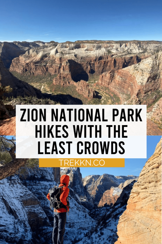 least crowded hikes in zion national park