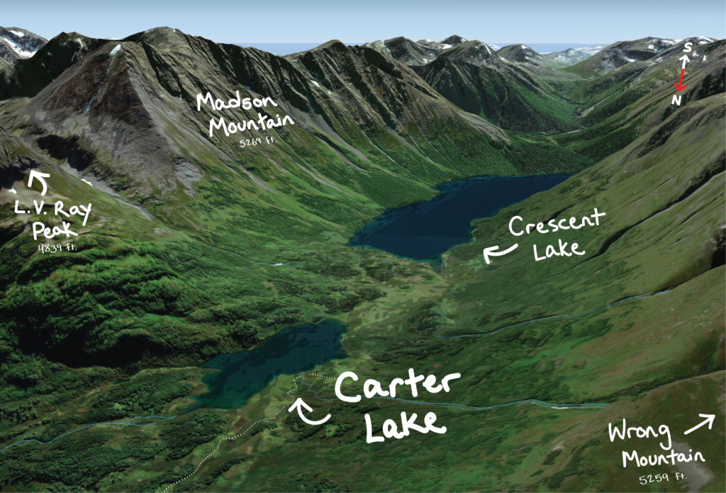 location of carter lake trail in Seward Alaska
