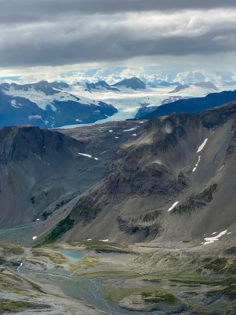 Looking toward Bear Glacier, which originates from the Harding Icefield.