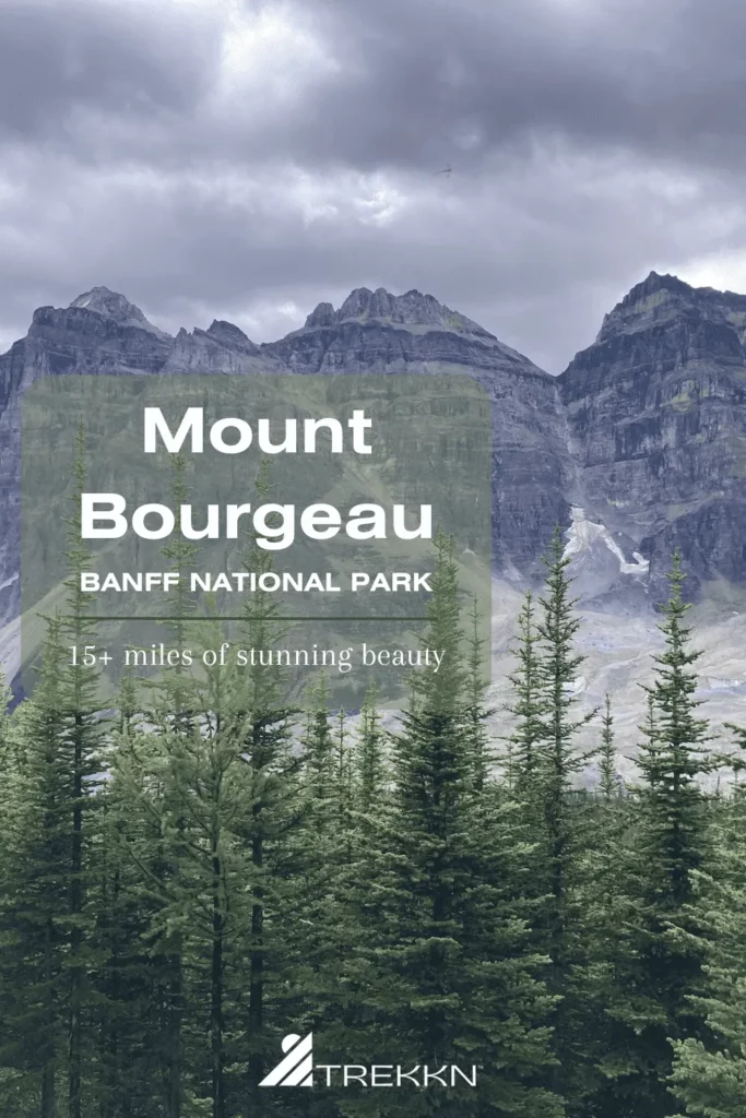 Valley of 10 Peaks in Banff National Park with text '15+ miles of stunning beauty'