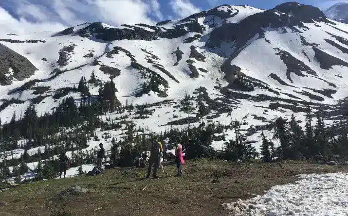 View of Glacier Basin during a day hike in Mt Rainier National Park