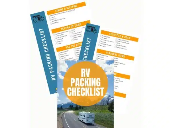 Checklist for what to pack when preparing for RV trip.